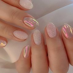 PRICES MAY VARY. 💕【Press on nails almond product】this false nails with designs made of good acrylic ABS material, firm and not fragile or break or fade, more glossy, wouldn't hurt your nails,Softness is similar to human nails. 💕【Almond shape press on nails pack】24 pcs-12 Sizes almond nails, false nails with glue 1 stick , 1 nail file,, 1 sheet jelly glue. 1 Cleaning Cloths,1 wooden stick.please note:durability of jelly glue is not as good as liquid glue, but it makes false nails Reusable，Pleas Nails Pearlescent, Nails Bling, Kutek Disney, Valentine Nails, Short Almond, Colorful Nails, Smink Inspiration, Fake Nails With Glue, Her Nails