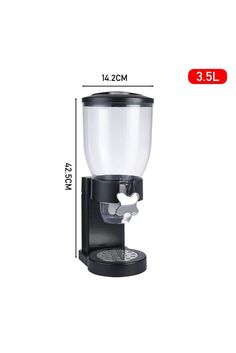 an image of a coffee maker with measurements