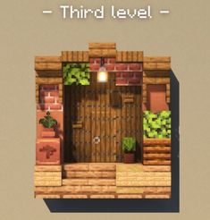 a screenshot of the door to a brick building with plants growing out of it