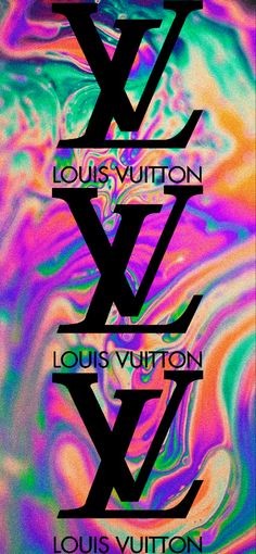 the louis vuitton logo is shown in black and pink, while it appears to be multicolored