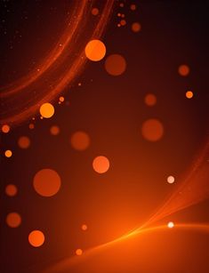 an orange and black background with circles