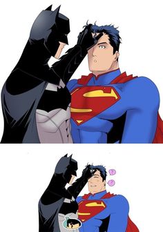 batman and superman's face to face with each other