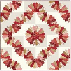 Dresden Fan Quilt Pattern Fan Quilt Pattern, Queen Quilt Pattern, Fan Quilts, Fan Quilt, Dresden Plate Patterns, Spool Quilt, Dresden Plate Quilts, Bedding Quilts, Dresden Quilt