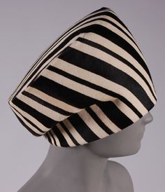 Philadelphia Museum of Art - Collections Object : Woman's Hat Designed by Halston, American, 1932 - 1990. Made for Bergdorf Goodman, New York, founded 1901. Geography: Made in United States, North and Central America Date: c. 1965 Medium: Stenciled calfskin Hats 2023, 1960s Hats, Historical Hats, Kinds Of Hats, Couture Hats, Philadelphia Museums, Philadelphia Museum Of Art, Famous Designer, Fashion Friday