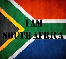 the flag of south africa with i am south africa written on it