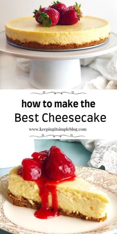 This cheesecake is the BEST cheesecake recipe that has a thick crunchy graham cracker crust and silky smooth filling. This easy cheesecake recipe will walk you through the steps to making a cheesecake that will not crack and that comes out perfect every time. It is so much better than cheesecake factory cheesecake or anything that you can buy.