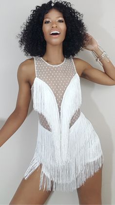 White High Fashion, Fringe Romper, Mesh Romper, Romper Women, Kelly Rowland, The Fringe, Fringe Dress, White Jumpsuit, Romper Dress