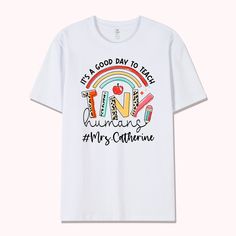 Material: Cotton
Size: XXS, XS, S, M, L, XL, XXL, XXXL
Weight: 210g
Processing time: 6 days Teacher T Shirts, Blue Names, It's A Good Day, New Teacher, Class Activities, Teacher Name, Teacher Appreciation Week, New Teachers, The Teacher