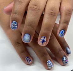 Mens Nails Painted, Soft Grunge Nails, Masc Nails, Blue Diamond Nails, Male Nails, Men Hands, Stud Nails, Mens Manicure, Natural Nails Manicure