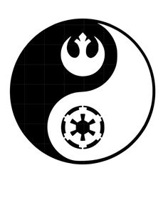 the yin symbol is shown in black and white