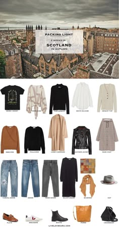 an image of some clothes and shoes in the middle of a page with text that reads,