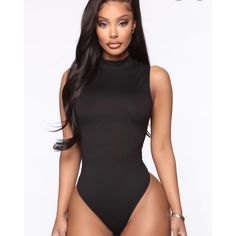 I’m Selling This Brand New Fashion Nova Top With Tags Still On Them Very Stylish High Neck Bodysuit For Summer Nights, Summer High Neck Bodysuit For Night Out, Black Sleeveless Bodysuit For Club, Sleeveless Black Bodysuit For Club, Trendy Black High Neck Bodysuit, Trendy Black One-piece Bodysuit, Chic Black Bodysuit For Date Night, Chic Black High Neck Bodysuit, Chic Black Club Bodysuit