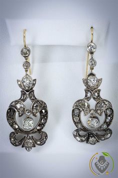 These #GeorgianEarrings are gorgeous #StatmentEarrings. #GeorgianJewelery is so rare, #DiamondEarrings of this #Vintage are especially hard to find. If you love #GeorgianJewellery these #ChandelierEarrings are a must have for your #EstateJewelery collection Visit our GrantiquesCollection Shop or ChicTiquesShop on Etsy for more fabulous Jewelry Formal Rose Cut Diamond Chandelier Earrings, Victorian Chandelier Earrings For Formal Occasions, Formal Chandelier Earrings With Rose Cut Diamonds, Elegant Chandelier Earrings With Rose Cut Diamonds, Vintage Rose Cut Diamond Earrings For Formal Occasions, Vintage Rose Cut Diamond Earrings, Elegant Rose Cut Diamond Chandelier Dangle Earrings, Elegant Rose Cut Diamond Drop Earrings, Victorian Bridal Earrings For Anniversary