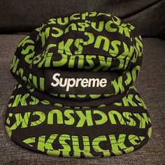 Never Worn But Opened From Plastic Bag It Comes In . Supreme Suck Camp Cap Black From Fw16. Sells As Of Todays Date 11/10/22 For $139 (Typically $179) $17.20 Delivery In Stock From Stockx . I Can Negotiate Prices . I Also Have Receipt From Supreme For This Hat . Black Snapback Hat With Letter Print For Outdoor, Green Snapback Hat For Streetwear With Short Brim, Black 5-panel Snapback Hat With Letter Print, Black 5-panel Hat With Letter Print, Green Letter Print Snapback Hat For Streetwear, Green Snapback Hat With Letter Print For Streetwear, Green Baseball Cap For Streetwear With Short Brim, Black Snapback Flat Cap For Outdoor Activities, Green Baseball Cap With Short Brim For Streetwear