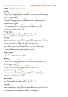 an orange and black guitar chords page with words written in english, spanish, and german