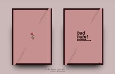 a pink book with a red rose on the front and back cover that says, bad habitt