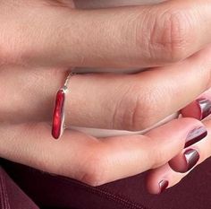 We designed an elegant, unique ring with a beautiful color red coral framed with sterling silver. A simply beautiful ring. Wearing a red coral  jewelry gives you vitality, energy, and ambition.  The size of the silver band for your finger is 5.5 US size We enjoyed creating this for you. We hope you enjoy wearing it. 🧿SHOP POLICY * For our detailed shop polices check the FAQ about shipping, returns, delivery times and such. 🧿CARE INSTRUCTIONS Silver will tarnish with time when exposed to air an Red Gemstone Enamel Ring Gift, Red Enamel Gemstone Ring For Gift, Red Enamel Ring With Gemstone Gift, Minimalist Polished Enamel Ring For Gifts, Minimalist Polished Enamel Ring As A Gift, Minimalist Polished Enamel Ring As Gift, Minimalist Enamel Ring With Polished Finish, Ruby Ring With Polished Finish As Gift, Red Open Ring Stackable Rings For Gift