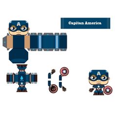 an image of captain america paper toy