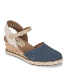 Ocean - Navy Blue Canvas - Hero Closed Toe Wedges, Toe Loop Sandals, Wide Width Sandals, Colored Sandals, Blue Wedges, Closed Toe Sandals, Wide Calf Boots, Cute Style, Blue Canvas