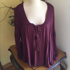 Nwot Beautiful Boutique Marion Peasant With Gorgeous Detailing Throughout. Great For Festivals. Bohemian Purple Peasant Top For Spring, Fall Rayon Peasant Top, Peasant Top, Peasant Tops, Tunics, Color Purple, Tunic Tops, Womens Sizes, Womens Tops