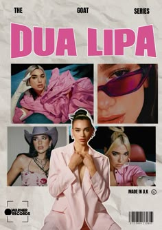 an advertisement for the magazine dua lipa