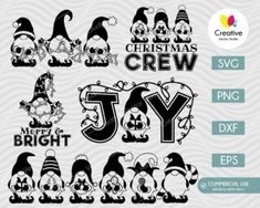 the christmas crew svg font and numbers are available for use in this design project