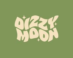 the word disco moon written in white on a green background