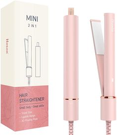 Travel Hair Straightener, Hair Strateners, Pink Hair Straightener, Travel Flat Iron, Korean Airport, Korean Items, Mini Flat Iron, Realistic Wishlist, Mini Straightener