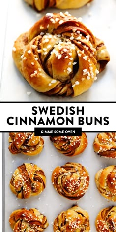 swedish cinnamon buns with sesame seeds on top