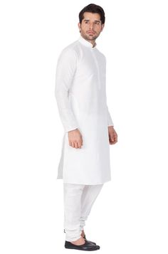 Vastramay brings to you this Stylish yet Comfortable Men White Men Cotton Art Silk Solid Kurta and Churidar Pyjama Set. Adorn it for a perfect Classy and Trendy look. Pair it with a juti or a mojari for the Royal look. Product Features :  Top Color: White Top Fabric: Cotton Art Silk Product Type: Kurta and Churidar Pyjama Set Product Length: Knee Length Hemline: Straight Fabric Purity: Blended Weave Pattern: Regular Placket: Button Placket Collar: Mandarin Collar Sleeves: Long Sleeves Men's Kurta Pajama, Cotton Art, Mens Smart Casual Outfits, Men's Kurta, Smart Casual Men, Royal Look, Kurta Pajama, Weave Pattern, Smart Casual Outfit