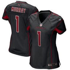 a women's nike football jersey with the number 1 on it, black and red