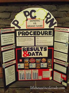 a poster on the side of a brick wall with information about procedure and data in it