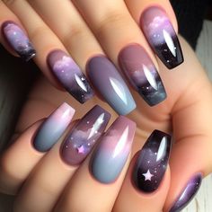 Fancy Nail Art, Glittery Nails, Fancy Nails Designs, Galaxy Nails, Stylish Nails Designs, Christmas Nail Art Designs, Pretty Nail Art