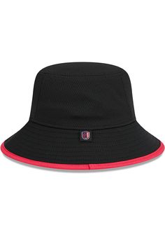 Cheer on your favorite team with this St Louis City SC Black Bucket Hat. This hat features a front embroidered team logo, and is designed for a comfortable, all-day fit. Go City SC!! New Era Basic Stretch Bucket, Front team crown logo, Team color contrast design at end of bill, New Era logo embroidered on the right side, One Size Fits Most, Polyester material, Polyester, Wipe clean with cloth or cleaning kit, 4 Sporty Black Bucket Hat For Sports, Sporty Adjustable Black Bucket Hat, Black Adjustable Sporty Bucket Hat, Black Hat With Embroidered Logo And Short Brim, Black Short Brim Hat With Embroidered Logo, Black Bucket Hat With Embroidered Logo For Streetwear, Black Bucket Hat With Embroidered Logo, Black Collegiate Hats For Baseball Season, Black Sporty Hat With Short Brim