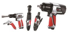 the cordless drill and other tools are on display