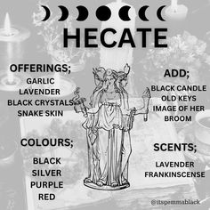 a black and white poster with the words hecatete