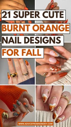 Discover burnt orange nail color ideas that make fall even cozier! This collection showcases burnt orange nail designs, from burnt orange nails with chrome to burnt orange marble nails, capturing the best fall nail designs burnt orange for seasonal charm. For anyone looking to rock cute burnt orange nails, dark burnt orange nails, or sparkly burnt orange nails, these nail ideas burnt orange will make your nails a fall must-have. Whether it's burnt orange gel nails or autumn nails burnt orange, find all your fall vibes here. Burnt Orange Gel Nails, Nail Designs Burnt Orange, Orange Nails With Chrome, Orange Marble Nails, Nails Burnt Orange, Fall Marble Nails, Orange Nail Color, Orange Gel Nails