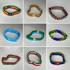 Traditional Green Beaded Bracelets For Festival, Ghana Bracelet, Somali Flag, Zambian Flag, Wrist Beads African, Maasai Bracelet Kenya, Beaded Bracelet Angolan Flag, Somalia Flag, Eritrea Flag