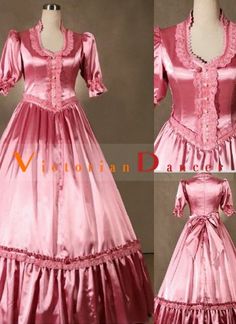 Superb Pink Victorian Lolita Dress for Sale  amp;nbsp;            Victorian fashion comprises the various fashions and trends in British culture that emerged and grew in province throughout the Victorian era and the reign of Queen Victoria, a period which would last from June 1837 to January 1901. Covering nearly two thirds of the 19th century, the 63 year reign would see numerous changes in fashion. In every girl amp;#39;s mind, victorian fashion is also girl amp;#39;s another bright attitude a Historical Dresses Victorian, Pink Victorian Dress, Gothic Victorian Dresses, Belle Cosplay, Victorian Wedding Dress, Pink Victorian, Gothic Victorian, Ball Gowns Evening, Historical Dresses