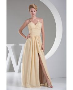 Shop best price yellow v-neck split front chiffon long formal dress online. Free Shipping and Custom-made. Pro since 2009. Yellow V-neck Maxi Dress For Wedding, Yellow V-neck Chiffon Party Dress, Yellow V-neck Chiffon Dress For Party, Elegant Yellow V-neck Maxi Dress, Yellow Floor-length Maxi Dress For Prom, Elegant Yellow Maxi Dress For Prom Season, Yellow V-neck Maxi Dress For Formal Occasions, Elegant V-neck Chiffon Gala Dress, Elegant V-neck Chiffon Dress For Gala