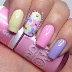 Easter Nail Art Designs, Manicured Nails, April Nails, Disney Nails, Nail Nail, Pastel Nails