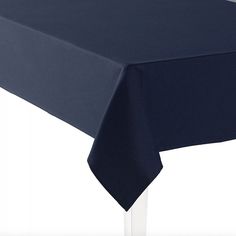 a table with a blue cloth on it