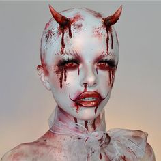 Devil Character, Michael Hussar, Demon Makeup, Gore Makeup, Monster Makeup, Creepy Makeup, Bald Cap, Shooting Inspiration