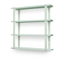 three green shelves on the wall