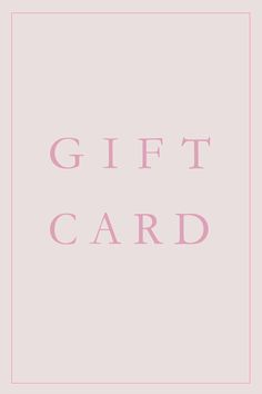 a pink gift card with the words,'gift card'in white and pink