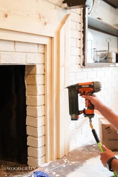 Our Brick Fireplace Makeover - The Wood Grain Cottage Brick Fireplace Wall, Red Brick Fireplaces, White Brick Fireplace, Cottage Fireplace, Fireplace Redo, Painted Brick Fireplace, Diy Fireplace Makeover, Fireplace Update, Paint Fireplace