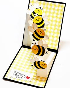 Stampin' UP Bee Mine Stadium Wave Card Be Mine Stampin Up Cards, Stadium Wave Card, Spring Cards Handmade Cardmaking, Stampin Up Bee Mine Dsp, Su 2024 Mini Catalog, Stampin Up Spring Mini Catalog 2024, Filled With Fun Stampin Up Cards, Bee Mine Stampin Up Cards