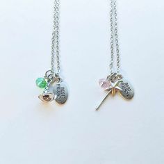 "Because I knew you, I have been changed for good..." Do you and your bestie love Wicked? Do you feel your friendship is just as strong as Elphaba and Glinda? You're in luck Now you and your best friend can celebrate your love for each other AND your love of musical theatre! **Necklaces are a default 18" with 2" of extension chain for adjustability. INCLUDED: -1 Elphaba necklace: silver plated alloy (zinc) charms, silver plated chain, lobster clasp, and crystal bead -1 Glinda necklace: silver pl Elphaba And Glinda, Bff Necklaces, Celestial Necklace, Best Friend Necklaces, Friend Necklaces, Necklace Set, Crystal Beads, Wicked, Charm Necklace