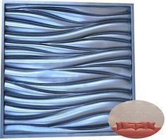 an image of a metal wall panel with waves on it