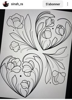 an image of some flowers drawn on paper